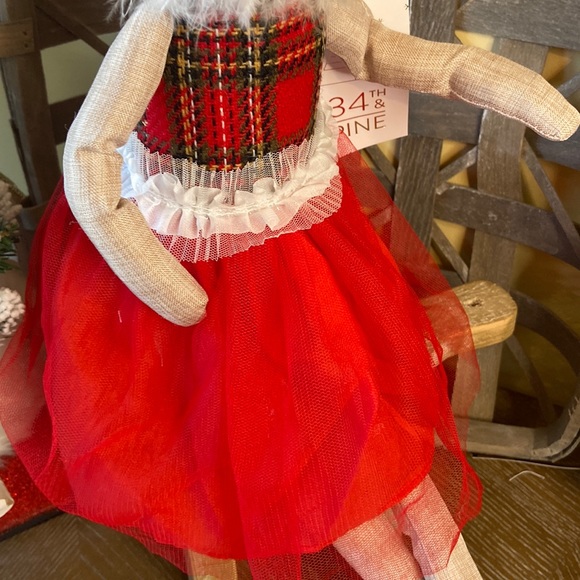 🆕 Vintage Inspired Shabby Chic Christmas Ballerina Reindeer Rag Doll Sitter - Picture 7 of 14